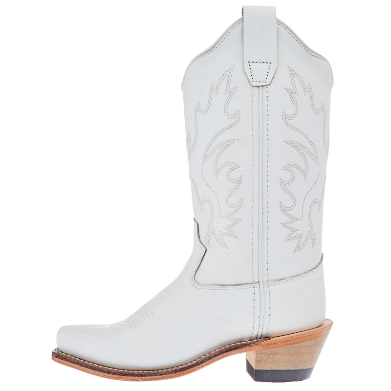 Old West Childrens All Over White Almond Toe Cowboy Boot