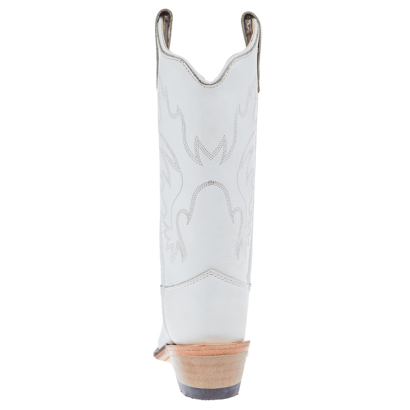 Old West Childrens All Over White Almond Toe Cowboy Boot