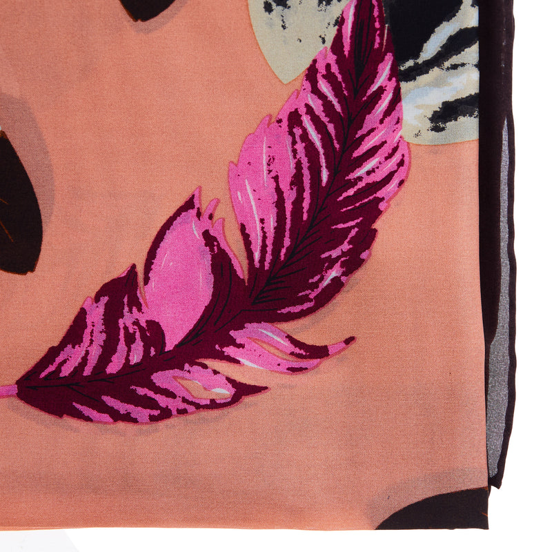 Wyoming Traders Calico Feathers Peach Wild Rag