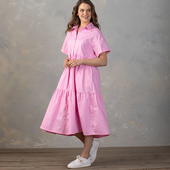 En Merci Country Grace Pink Tiered Dress