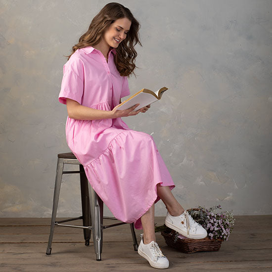 En Merci Country Grace Pink Tiered Dress