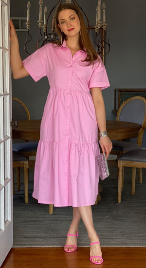 En Merci Country Grace Pink Tiered Dress