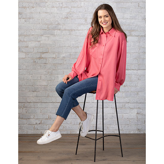 En Merci Country Grace Coral Button Down