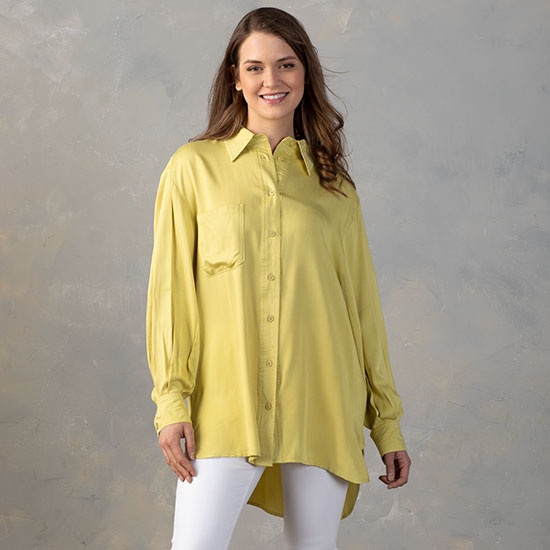 En Merci Country Grace Lemon Button Down Top