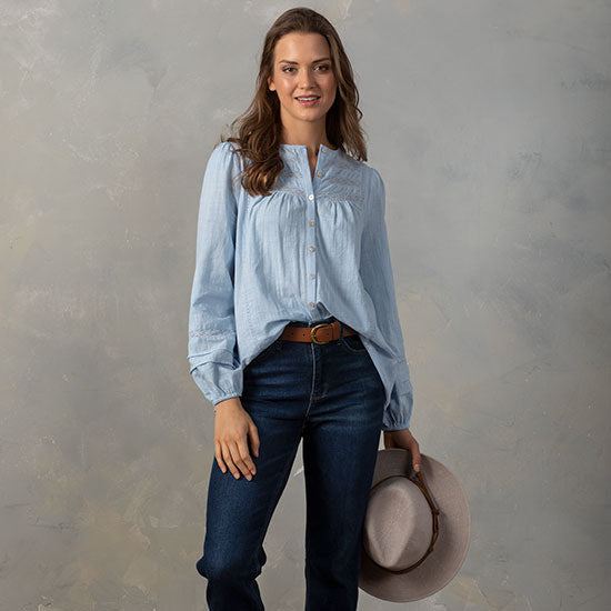Country Grace CG Sweet Blue Skies Top
