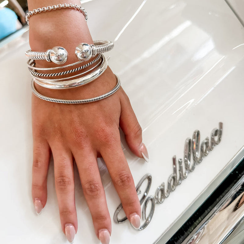 Andy Mikes Charleston Twisted Silver Bangle