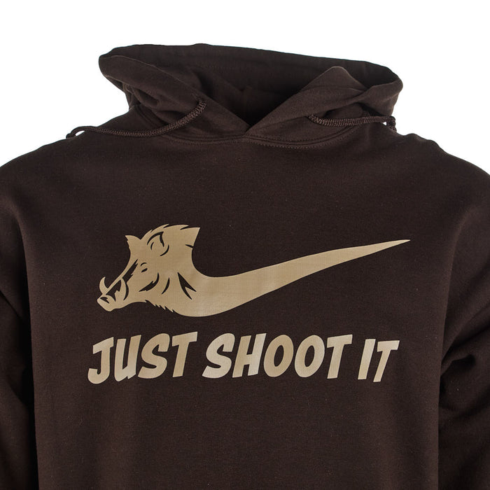 Cactus Alley Hat Co Mens Just Shoot It Chocolate Hoodie