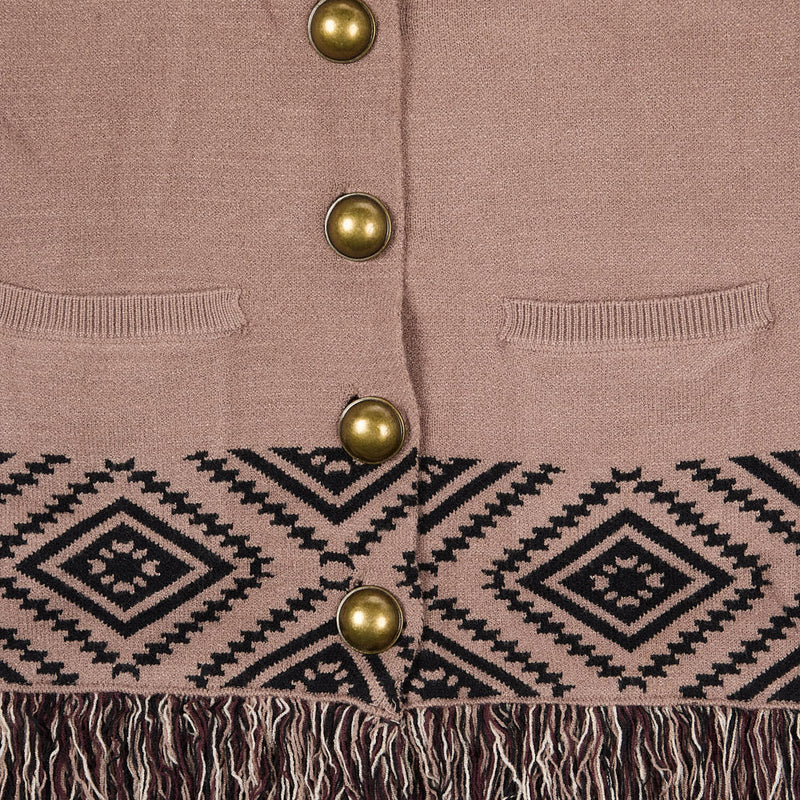 Cowkid Clothing Company Infant Girl's Tan Bronc with Fringe Cardigan