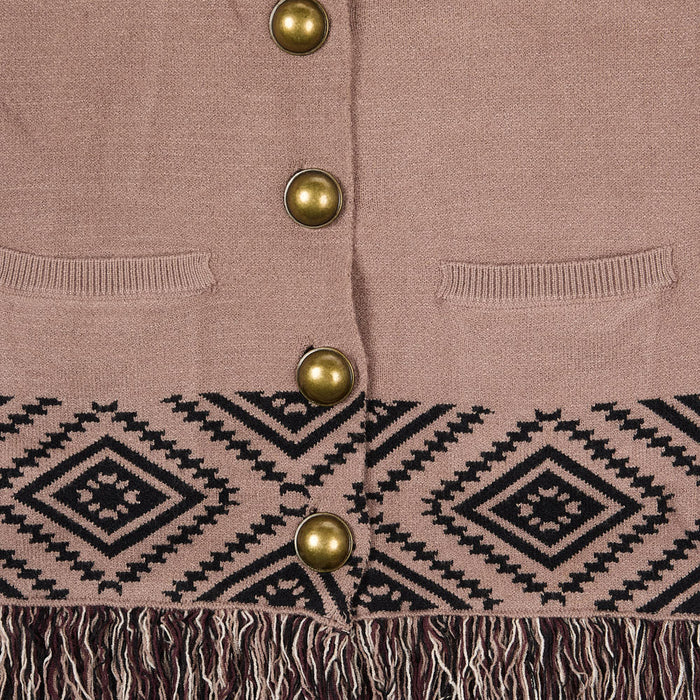 Cowkid Clothing Company Infant Girl's Tan Bronc with Fringe Cardigan
