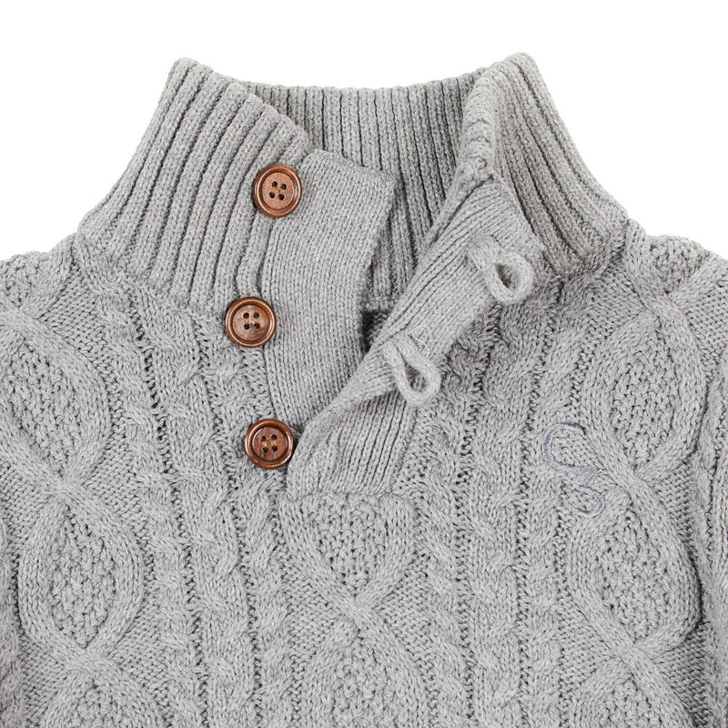 Cowkid Clothing Company Infant Boy's Gray Cable Knit Sweater