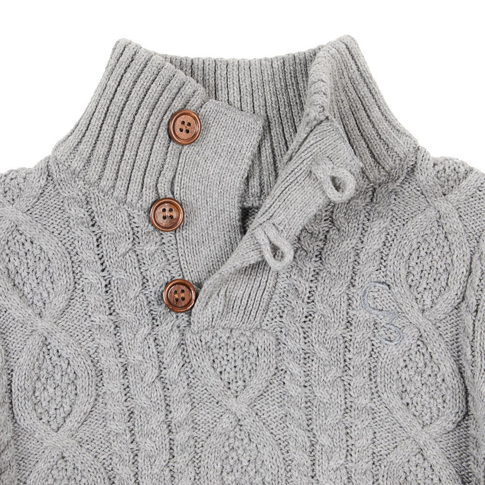 Cowkid Clothing Company Infant Boy's Gray Cable Knit Sweater