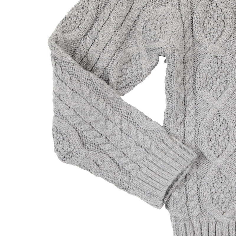 Cowkid Clothing Company Infant Boy's Gray Cable Knit Sweater