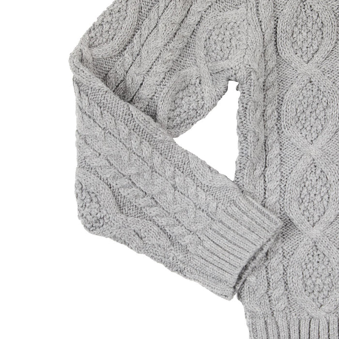 Cowkid Clothing Company Infant Boy's Gray Cable Knit Sweater