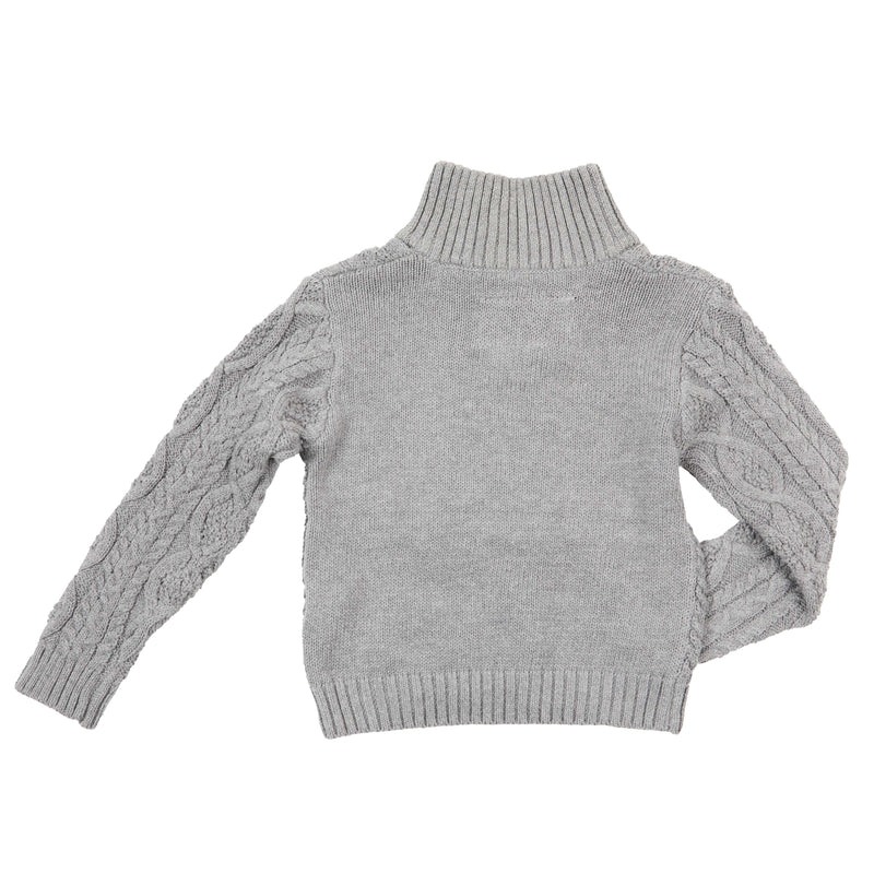 Cowkid Clothing Company Infant Boy's Gray Cable Knit Sweater