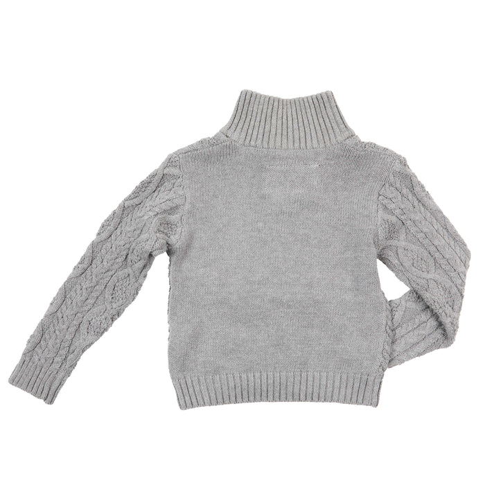 Cowkid Clothing Company Infant Boy's Gray Cable Knit Sweater