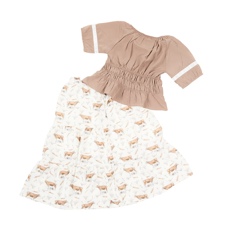 Cowkid Clothing Company Infant Girl's Homestead Blouse & Skirt Set