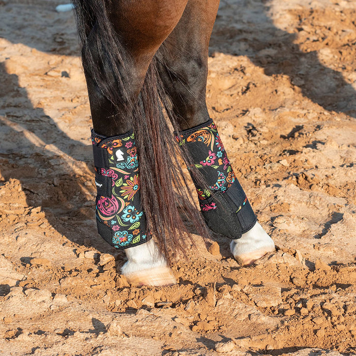 Classic Equine Neon Flower Legacy 2 Splint Boots 4 Pack