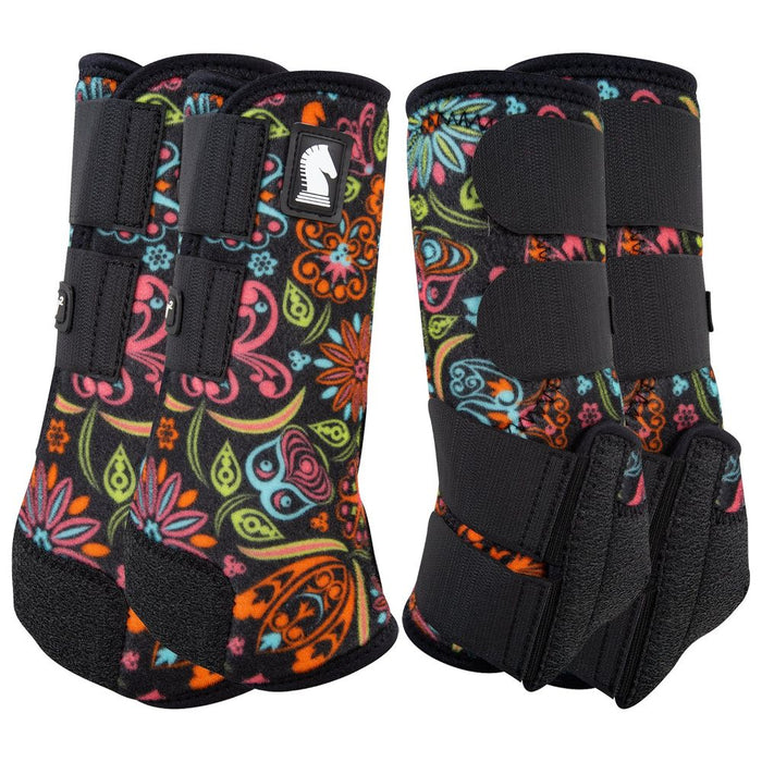 Classic Equine Neon Flower Legacy 2 Splint Boots 4 Pack
