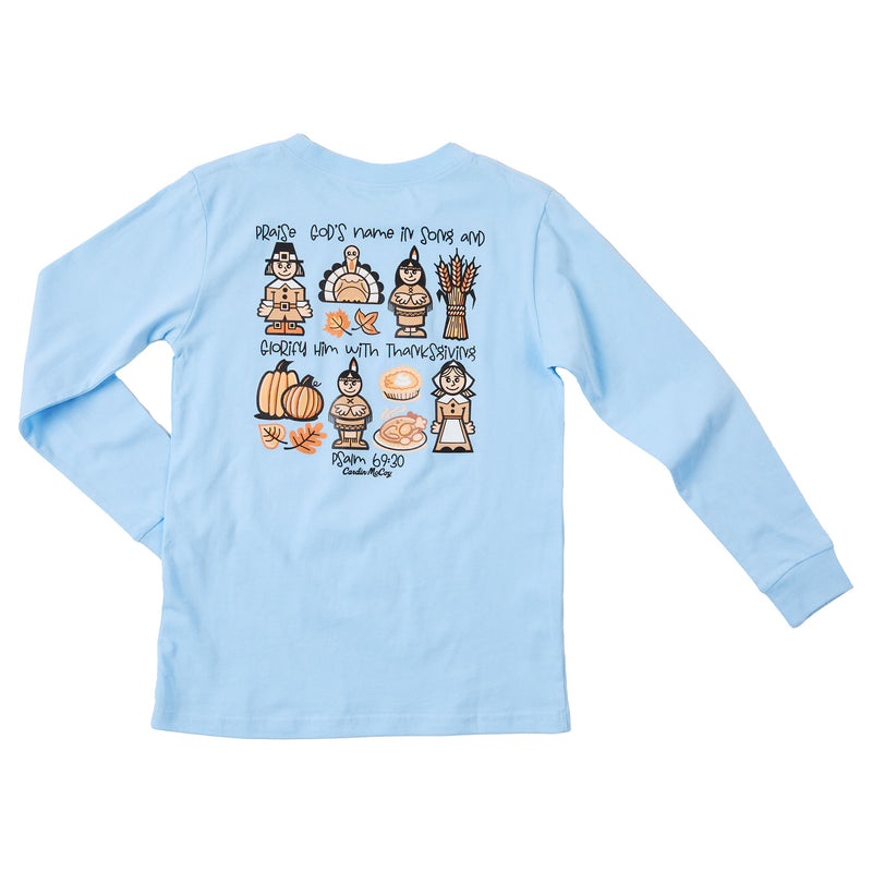 Cardin Mccoy Boys Blue Long Sleeve Glorify Him Tee