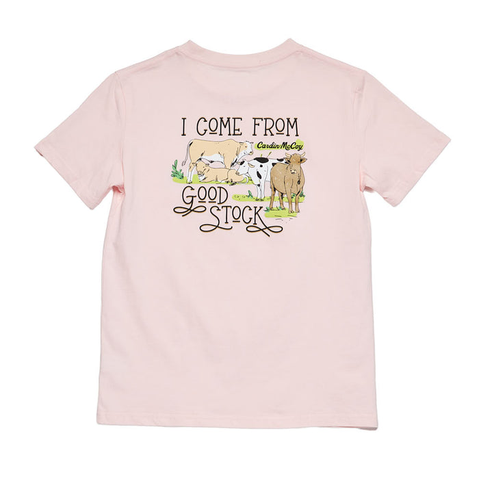 Cardin Mccoy Girl's Light Pink Good Stock Short Sleeve Tee