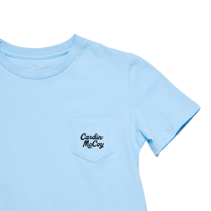 Cardin Mccoy Boys Blue He is Risen Shirt