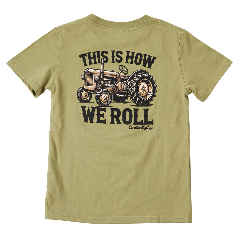 Cardin Mccoy Boys Olive This Is How We Roll Short Sleeve Tee
