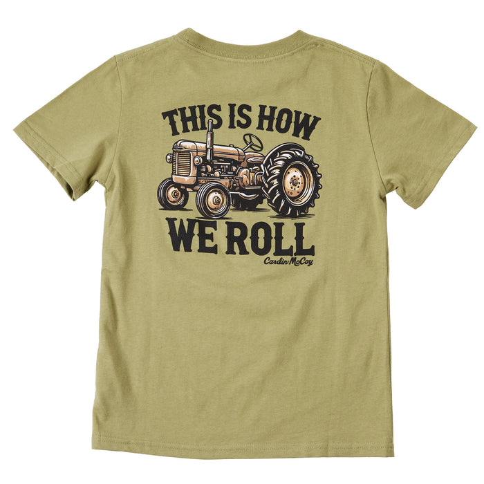 Cardin Mccoy Boys Olive This Is How We Roll Short Sleeve Tee
