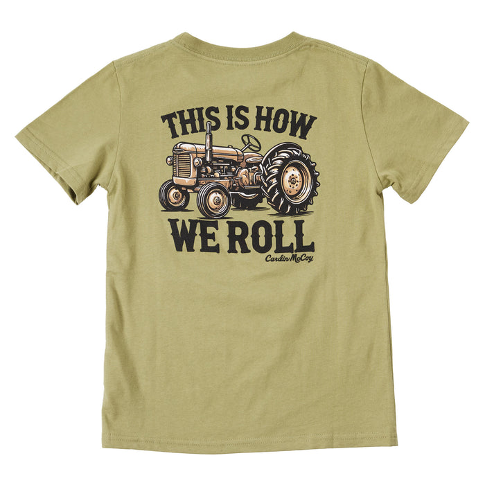 Cardin Mccoy Boys Olive This Is How We Roll Short Sleeve Tee