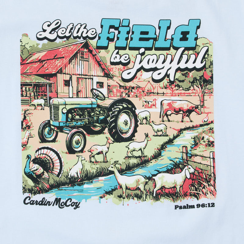 Cardin Mccoy Youth Let The Field Be Joyful Cool Blue Tee