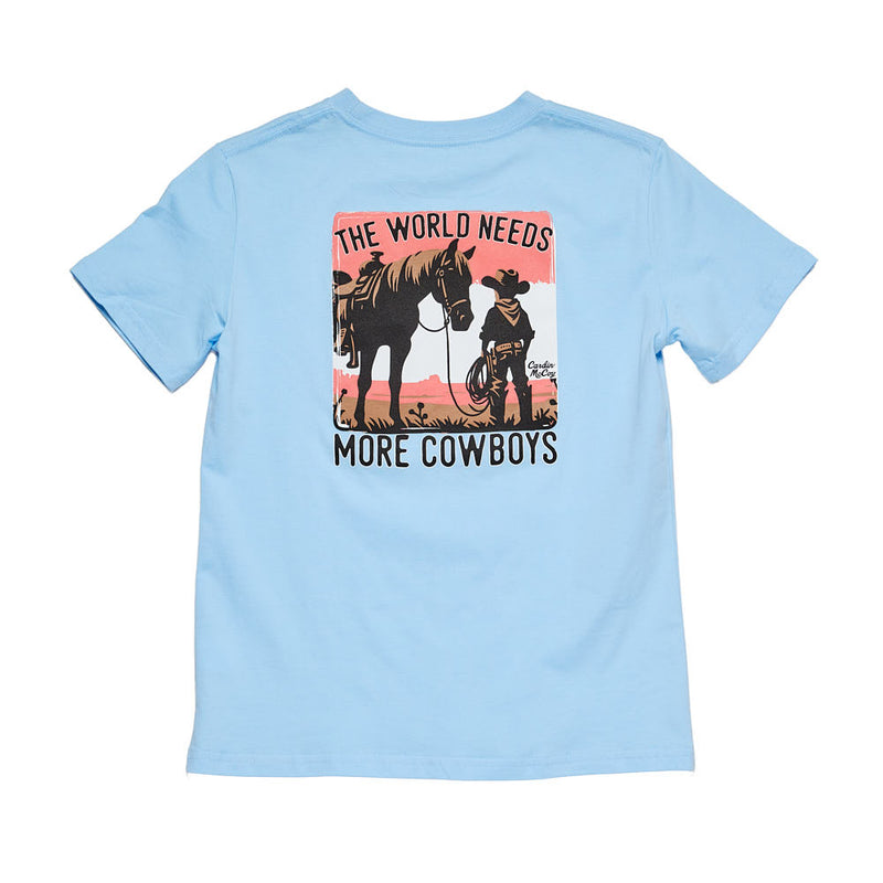 Cardin Mccoy Boy's Light Blue More Cowboys Short Sleeve Tee