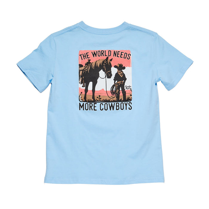 Cardin Mccoy Boy's Light Blue More Cowboys Short Sleeve Tee