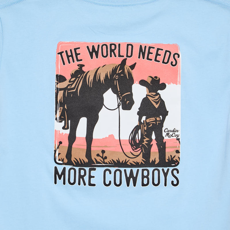 Cardin Mccoy Boy's Light Blue More Cowboys Short Sleeve Tee