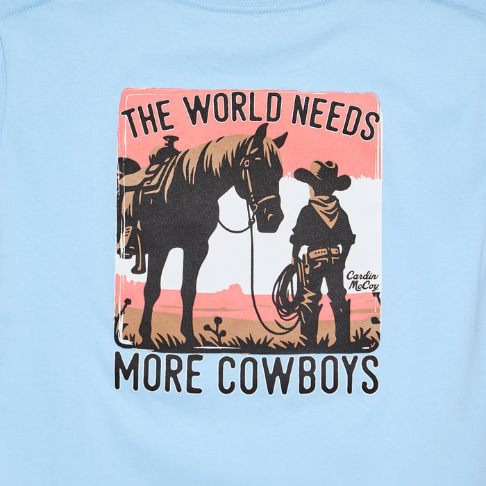 Cardin Mccoy Boy's Light Blue More Cowboys Short Sleeve Tee