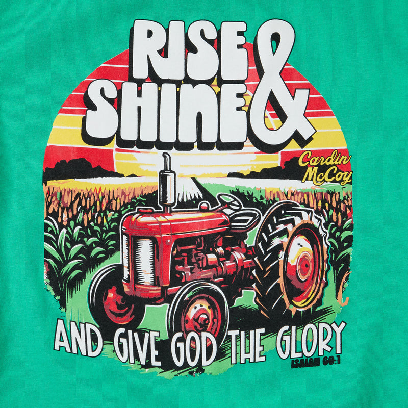 Cardin Mccoy Youth Rise and Shine Tractor Green Tee