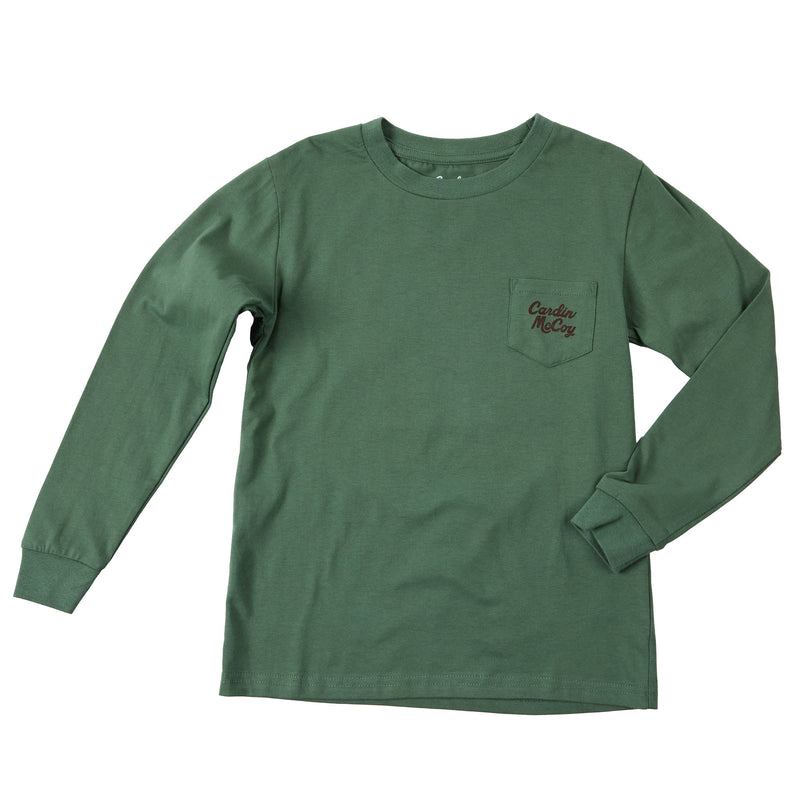 Cardin Mccoy Youth Shining Brightly Dark Green Long Sleeve Tee
