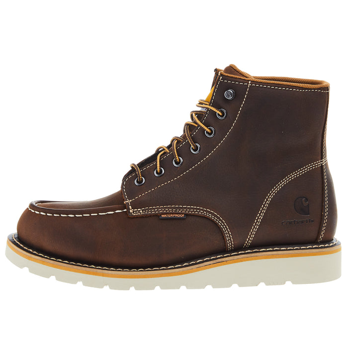 Carhartt Men`s Brown Waterproof 6in Moc Toe Wedge Shoe