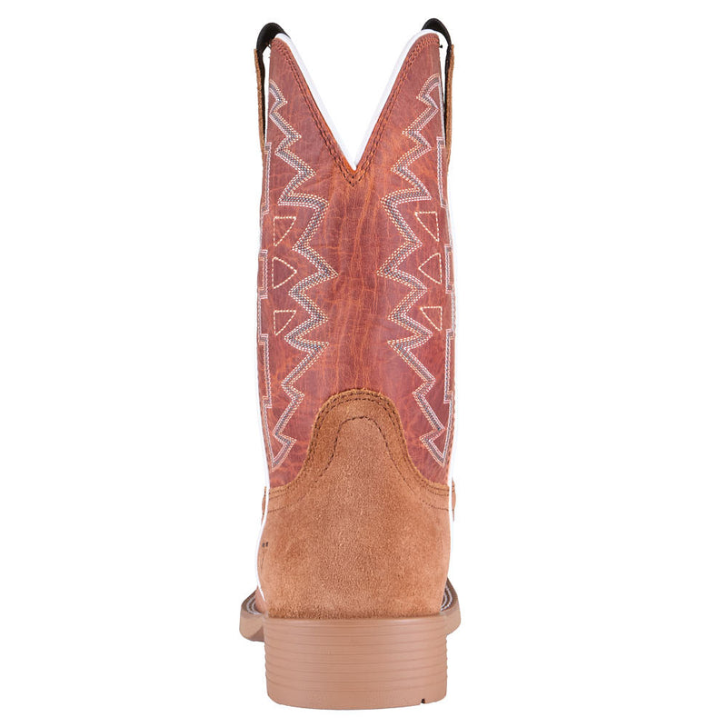 Justin Boot Company Men's Dear Rodeo Rust Roughout Vamp 11in Orange Top