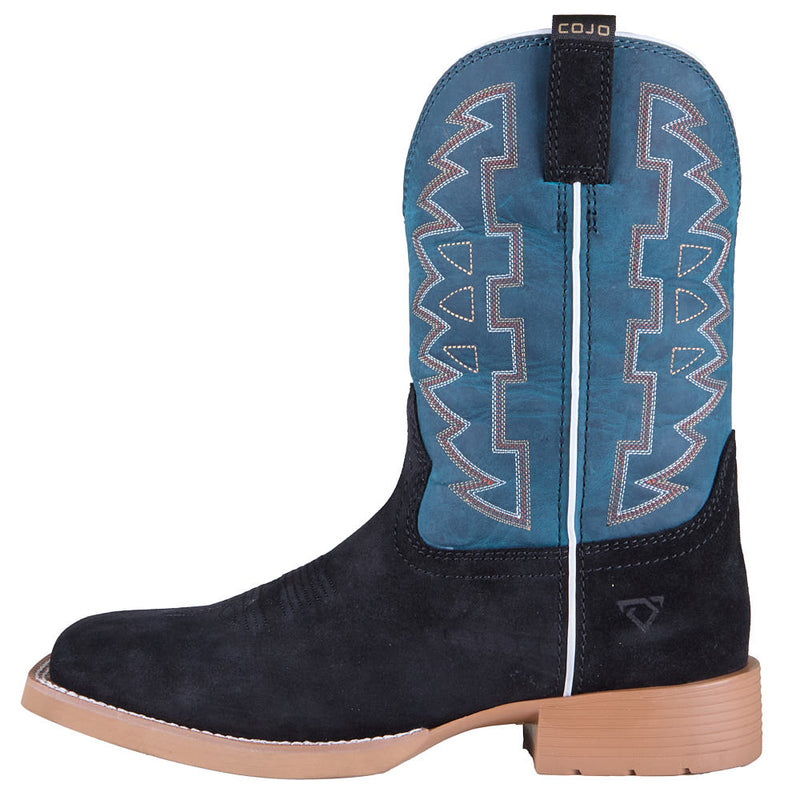 Justin Boot Company Men's Dear Rodeo Black Roughout Vamp 11in Blue Top