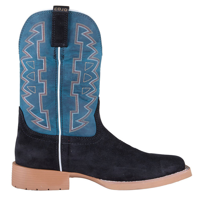 Justin Boot Company Men's Dear Rodeo Black Roughout Vamp 11in Blue Top