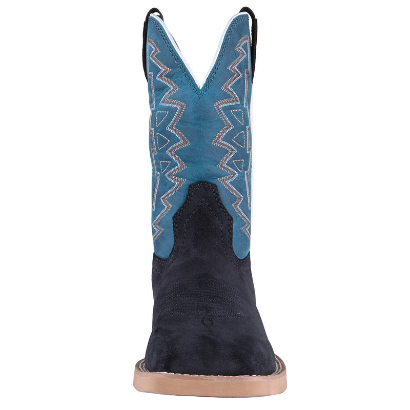Justin Boot Company Men's Dear Rodeo Black Roughout Vamp 11in Blue Top
