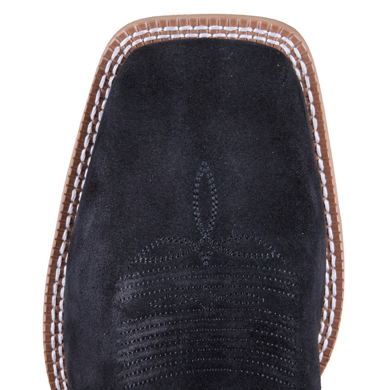 Justin Boot Company Men's Dear Rodeo Black Roughout Vamp 11in Blue Top