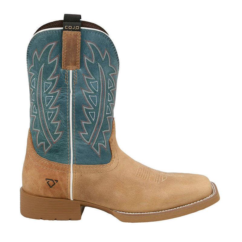 Justin Boot Company Men's Cody Johnson Dear Rodeo Light Tan Cowhide Vamp 11in Blue Top Cowboy Boot
