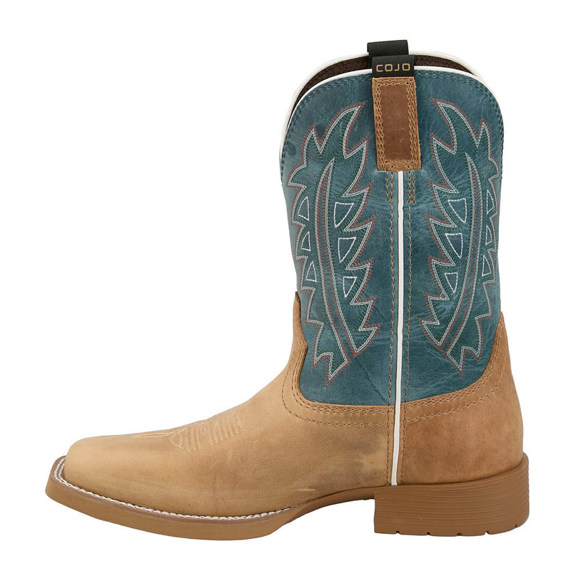Justin Boot Company Men's Cody Johnson Dear Rodeo Light Tan Cowhide Vamp 11in Blue Top Cowboy Boot