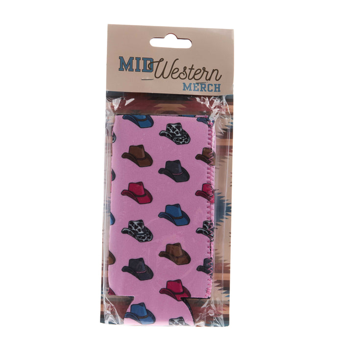 The Front Porch Label Pink Cowboy Hat Tall Coozies