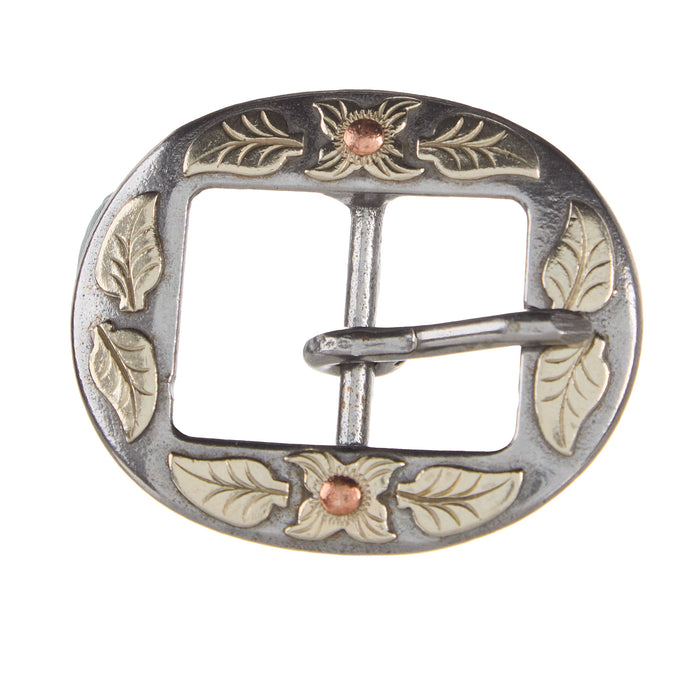 Cowpuncher 1in Floral Cart Style Buckle