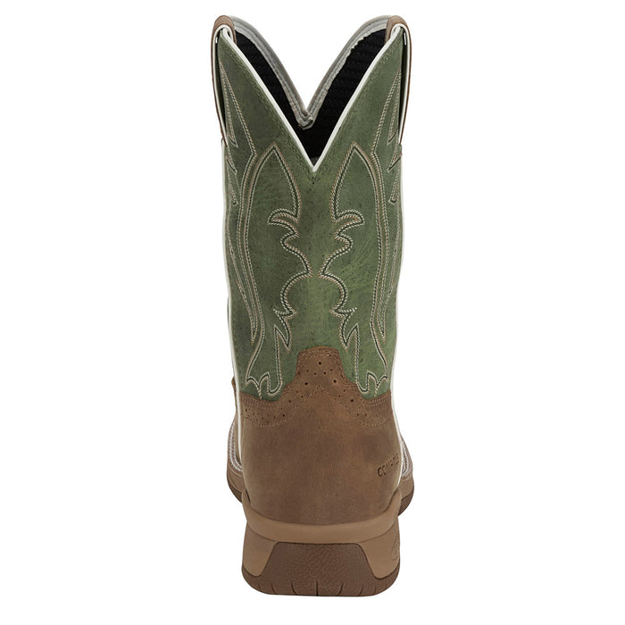 Justin Boot Company Men`s Commander 11In Brown Pull On H2O Square Nano Toe Work Boot