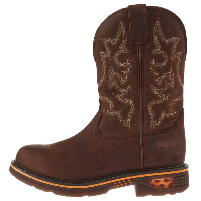 Justin Boot Company Mens Commander Hickory Brown 11 In Brown Top Nano Comp Round Toe Work Boot