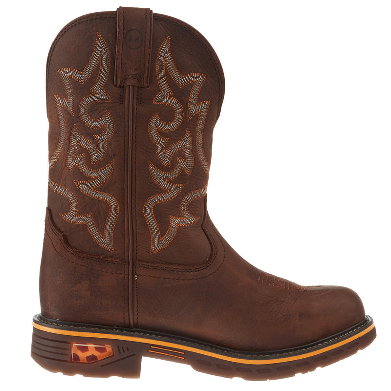 Justin Boot Company Mens Commander Hickory Brown 11 In Brown Top Nano Comp Round Toe Work Boot