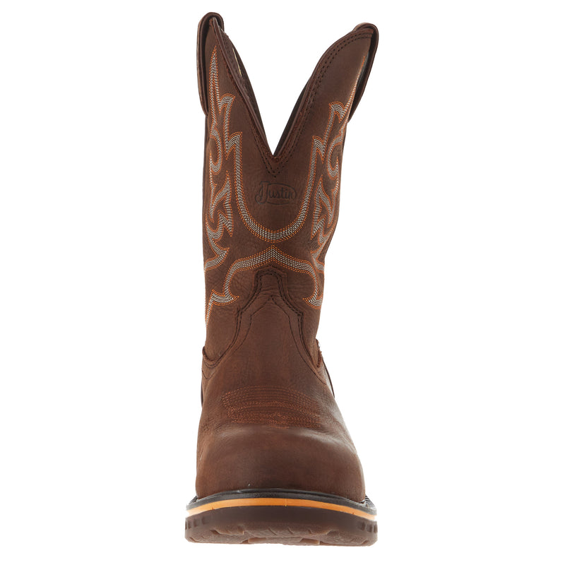 Justin Boot Company Mens Commander Hickory Brown 11 In Brown Top Nano Comp Round Toe Work Boot