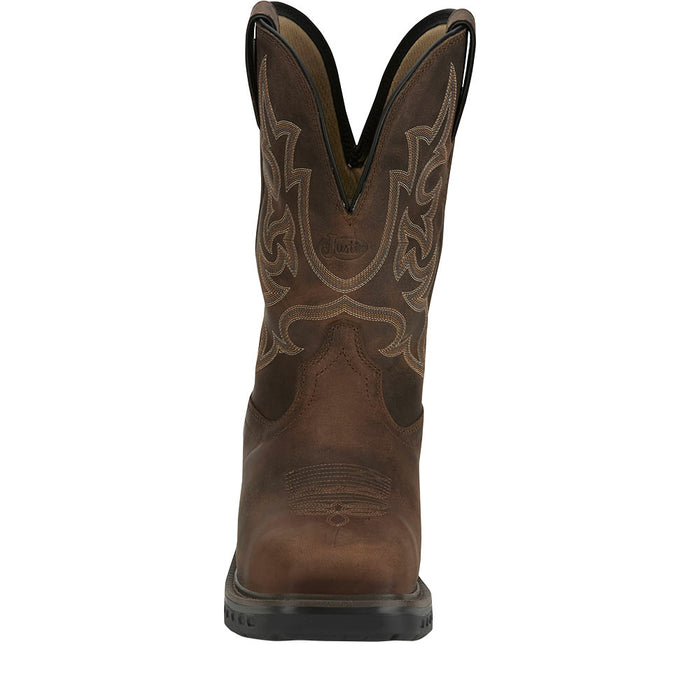 Justin Boot Company Men's Rigman 11In Brown Nano Square Toe Work Boot